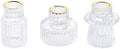 Vixdonos Taper Glass Candlestick Holders Tealight Candle Holders for Table Centerpieces, Wedding Decor and Dinner Party (3 Pcs, Gold Rim Clear) by Vixdonos