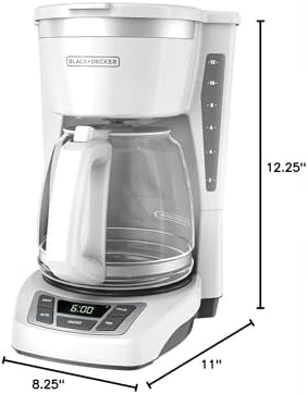 BLACK+DECKER CM1160W-1 CM1160W 12-Cup Programmable Coffeemaker, White/Stainless Steel - Image 6