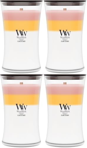 WoodWick Island Getaway Trilogy Gifts for Women and Men, 21.5 oz Large Hourglass Trilogy Candle with Crackling Wick (Pack of 4) by WoodWick