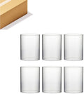 WGVI Hurricane Candle Holder Sleeve, Wide 4.7", Height 6", Clear Glass Cylinder Candleholder, Chimney Tube, Open Ended Candle Shade, 6 Pieces Bulk by WGVInternational-OpusGlassware
