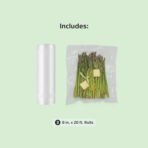 FoodSaver Custom Fit Airtight Food Storage and Sous Vide Vacuum Sealer Bags, 8 x 20' (Pack of 3), Perfect for Meal Prep and Sous Vide Cooking - Image 6