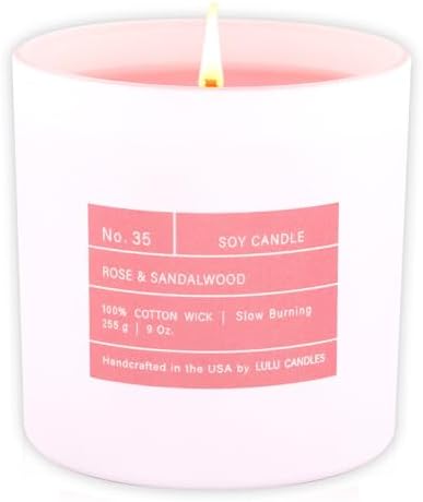 Lulu Candles | Rose & Sandalwood | Smells Floral & Woody | Luxury Scented Soy Jar Candle | Hand Poured in The USA | Highly Scented & Long Lasting (9 Oz. Limited Edition) - Image 3