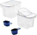 LocknLock Easy Essentials Food Storage Container and Scoop Set/Food Storage Bin Set, BPA-free/Dishwasher Safe, 4 Piece - Clear by LocknLock