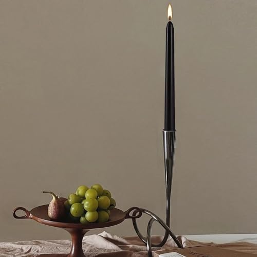 YOROXRG 24 Pack Black Taper Candles, 7-8 Hours Burn Time, Unscented, Smokeless and Dripless, 0.75 x 10 Inch Dinner Candle Set for Halloween, Household, Wedding, Party and Home Décor Candlesticks - Image 4