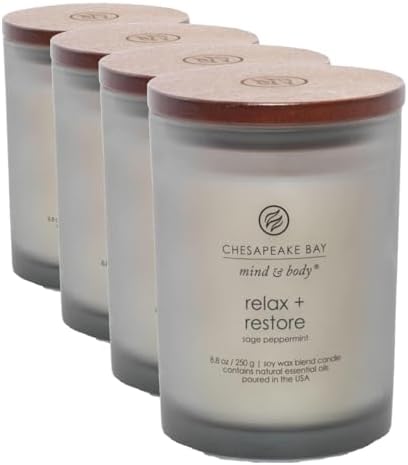 Chesapeake Bay Candle PT41987 Candle Medium Jar Sheer Jasmine Home Decor 8.8oz (Pack of 4) by ChesapeakeBayFragrance