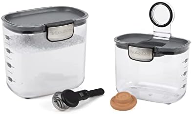 Progressive International ProKeeper+ Clear Plastic Airtight Food Baker's Kitchen Storage Organization Container Canister Set with Magnetic Accessories, 2- Piece Set (Powdered & Brown Sugar 1.4-Quart) by ProgressiveInternational