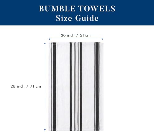 Premium Kitchen Towels 6 Pack 100% Cotton 20"x28" Dish Towels Black Striped - Image 2
