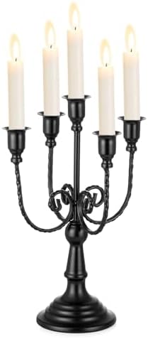 Sziqiqi Black Candelabra Candle Holder: 5 Arms Candelabra for Halloween by SZIQIQI