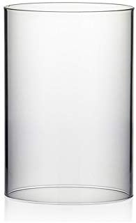 WGVI Hurricane Candle Holder Sleeve, Wide 5.5", Height 8", Clear Glass Cylinder Candleholder, Chimney Tube, Open Ended Candle Shade, 1 Piece by WGVInternational-OpusGlassware