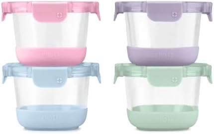 Ello Duraglass Refresh 2 Cup Glass Storage Containers, 8 Pack, Dusk Delight by Ello