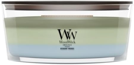 WoodWick Verdant Woods Tri-Scented Candle, Crackling Wick, 16oz by WoodWick
