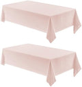 Veblandy 2 Pack Rectangle Tablecloth, 52x70 inch, Water Resistant Wrinkle Free Linen Textured Table Cloth Washable, Decorative Fabric Table Cover for Dining, Party and Camping, Pink by Veblandy