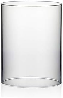 WGVI Hurricane Candle Holder Sleeve, Wide 4.7", Height 6", Clear Glass Cylinder Candleholder, Chimney Tube, Open Ended Candle Shade, 1 Piece by WGVInternational-OpusGlassware