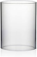 WGVI Hurricane Candle Holder Sleeve, Wide 4.7", Height 6", Clear Glass Cylinder Candleholder, Chimney Tube, Open Ended Candle Shade, 1 Piece by WGVInternational-OpusGlassware