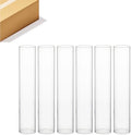 WGVI Hurricane Candle Holder Sleeve, Wide 4", Height 30", Clear Glass Cylinder Candleholder, Chimney Tube, Open Ended Candle Shade, 6 Pieces Bulk by WGVInternational-OpusGlassware