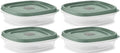 Food Storage Containers, Rubber Maid, Blue Spruce, 3 Cup Food Storage Containers, 8 Piece Set, Vented Easy Find Lids, Vented, 4 Containers, 4 Lids by Utensilux