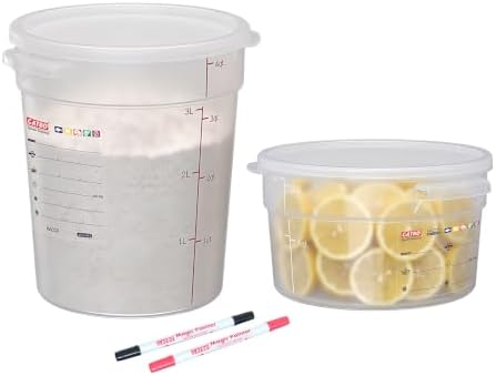 2QT & 4QT Commercial Round Food Storage Containers with Lids by GATBO