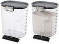 Progressive International ProKeeper+ Clear Plastic Airtight Food Baker's Kitchen Storage Organization Container Canister Set with Magnetic Accessories, 2- Piece Set (Flour 4-Quart) by ProgressiveInternational