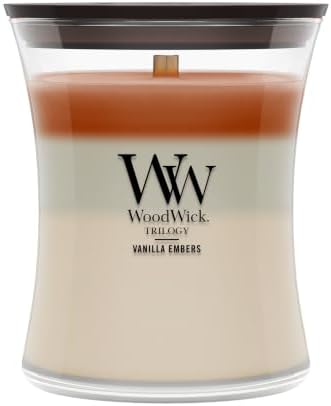 WoodWick Vanilla Embers Trilogy Tri-Scented Candle, Crackling Wick, 9.7oz by WoodWick