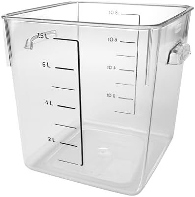 Rubbermaid Commercial Products Space Saving Square Food Storage Container 8 Quart Clear for Kitchen/Sous Vide/Meal Prep - Image 3