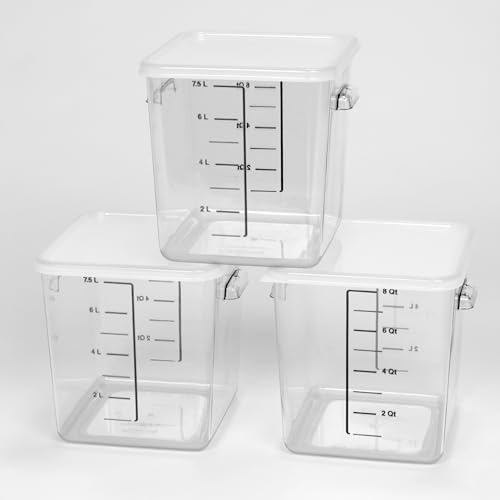 Rubbermaid Commercial Products Space Saving Square Food Storage Container 8 Quart Clear for Kitchen/Sous Vide/Meal Prep - Image 5
