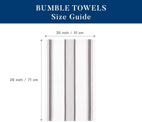Premium Kitchen Towels 6 Pack 100% Cotton 20"x28" Dish Towels Grey Striped - Image 2
