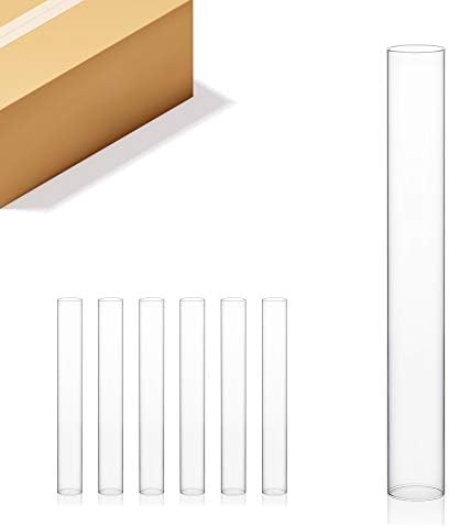 WGVI Hurricane Candle Holder Sleeve, Wide 3", Height 24", Clear Glass Cylinder Candleholder, Chimney Tube, Open Ended Candle Shade, 6 Pieces Bulk by WGVInternational-OpusGlassware