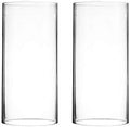 CYS EXCEL 2 PCS (H:10" D:4.75") Open Ended Glass Hurricane Candleholder Tube Shade | Multiple Size Choices Open Flame Candle Chimney Tube Cover | Bottomless Cylinder by CYSEXCEL%C2%AE