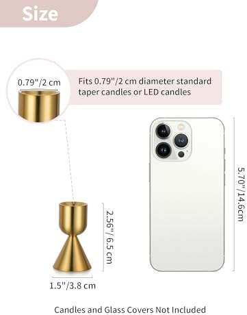 NUPTIO Brass Candlestick Holders Bulk: Solid Aluminum Taper Candleholders - Image 6