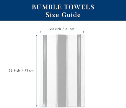Premium Kitchen Towels 6 Pack 100% Cotton 20"x28" Dish Towels - Grey Wide - Image 2