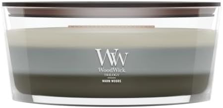 WoodWick Warm Woods Trilogy Tri-Scented Candle, Crackling Wick, 16oz by WoodWick