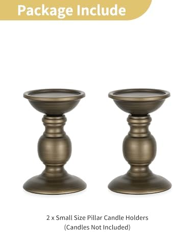 NUPTIO Bronze Candle Holder for Pillars: Candle Stand for 3 inches Candles - Image 4