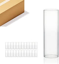WGVI Hurricane Candle Holder Sleeve, Wide 2.5", Height 8", Clear Glass Cylinder Candleholder, Chimney Tube, Open Ended Candle Shade, 24 Pieces Bulk by WGVInternational-OpusGlassware