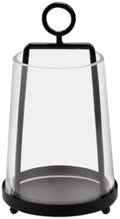 wakutwaku 4" Wide Modern Farmhouse Metal Hurricane Candle Holder with Handmade Sturdy Glass Sleeve in Black for Pillar Candle & Plants, Glass Hurricane Lantern, Industrial, Minimalistic by Unknown