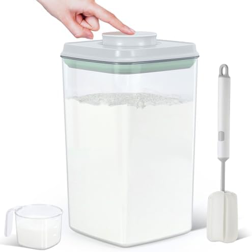 4.2 Qt Airtight Flour Rice Storage Container with Pop-up Lid Sugar Holder by TBMAXS