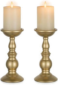 NUPTIO Gold Pillar Candle Holder: Brass Tall Stand for 3" Candles by Nuptio