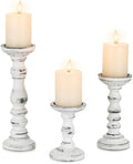 Candeldo Wood Candle Holder for Pillar, White Farmhouse Fireplace Decor by CANDELDO