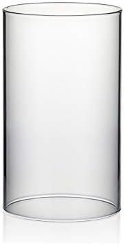 WGVI Hurricane Candle Holder Sleeve, Wide 3.5", Height 6", Clear Glass Cylinder Candleholder, Chimney Tube, Open Ended Candle Shade, 1 Piece by WGVInternational-OpusGlassware