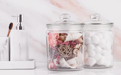KooK Glass Storage Containers with Lids, 1/2 Gallon, Set of 2, Glass Kitchen Jars, Food & Cookie Storage Containers for Pantry, Bathroom Apothecary Canisters, Dishwasher Safe, Chalk, Label, Scoops - Image 6