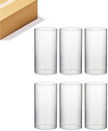 WGVI Hurricane Candle Holder Sleeve, Wide 4.7", Height 10", Clear Glass Cylinder Candleholder, Chimney Tube, Open Ended Candle Shade, 6 Pieces Bulk by WGVInternational-OpusGlassware