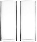 CYS EXCEL 2 PCS (H:10" D:4") Open Ended Glass Hurricane Candleholder Tube Shade | Open Flame Candle Chimney Tube Cover | Bottomless Cylinder by CYSEXCEL%C2%AE