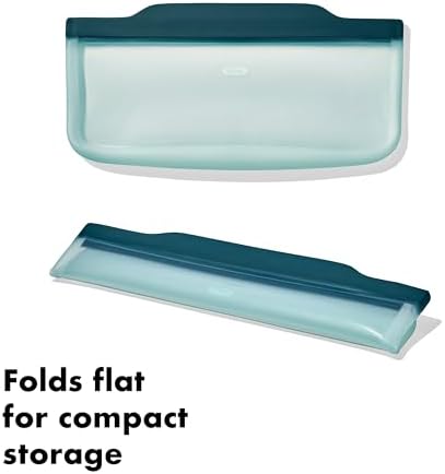 OXO Good Grips Silicone Reusable Bag - Slim Bag (30 oz), Lagoon - Image 7