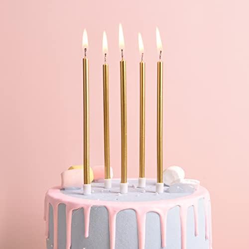 PHD CAKE 36-Count Gold Long Thin Metallic Birthday Candles, Cake Candles, Birthday Parties, Wedding Decorations, Party Candles, Cake Decorations - Image 2