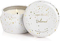 Capri Blue Glimmer Mini Tin - Volcano Scented Candle with Mini Tin Candle Holder - Soy Wax Blend - White and Gold (3 oz) by Unknown