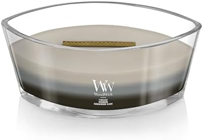 WoodWick Warm Woods Trilogy Tri-Scented Candle, Crackling Wick, 16oz - Image 3