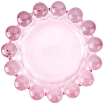 Chic Pink Bubble Glass Candle Dish – Modern Clear Glass Candle Holder for Tealights & Diffusers, Decorative Tray for Home & Tabletop Decor（1 Pack） - Image 3