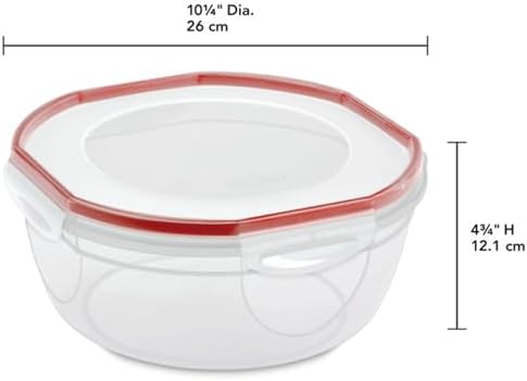 Sterilite Ultra-Seal Bowl, Large Airtight Food Storage, 4.7 Qt, 12-Pack - Image 3