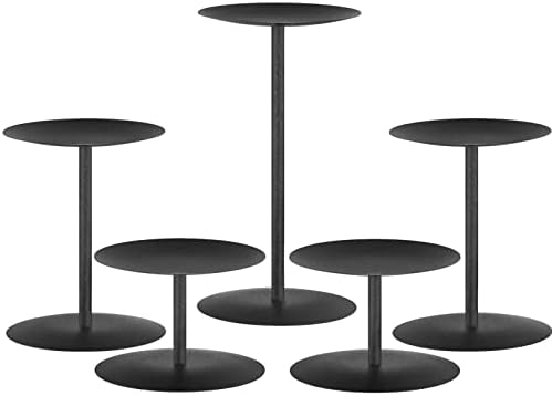 Smtyle Halloween Black Candle Holders for Pillar Candles Set of 5 by smtyle