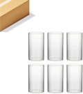 WGVI Hurricane Candle Holder Sleeve, Wide 3.5", Height 6", Clear Glass Cylinder Candleholder, Chimney Tube, Open Ended Candle Shade, 6 Pieces Bulk by WGVInternational-OpusGlassware