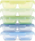 Ello Snap & Nest 10-Piece 2 Cup Plastic Divided Snack Pack Set, Reusable Food Containers for Healthy Eating, Freezer, Dishwasher Safe, Seafoam by Ello
